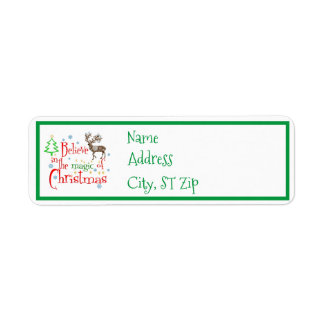 Believe in the Magic of Christmas Festive Holiday  Return Address Label