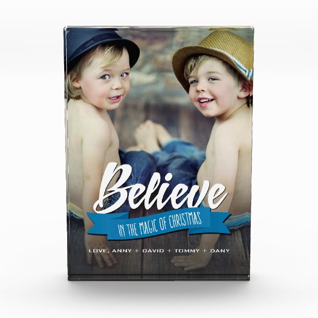 Believe in the Magic of Christmas Photo Block (Front)
