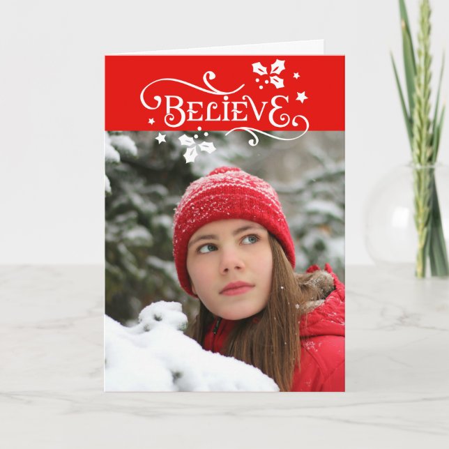 Believe In The Magic of Christmas Photo Card (Front)