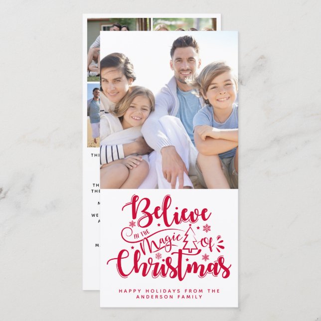 Believe in the Magic of Christmas Photo  Holiday Card (Front/Back)