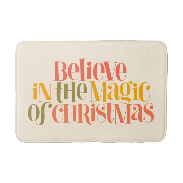 Believe in the Magic of Christmas - Retro Style Bath Mat (Front)