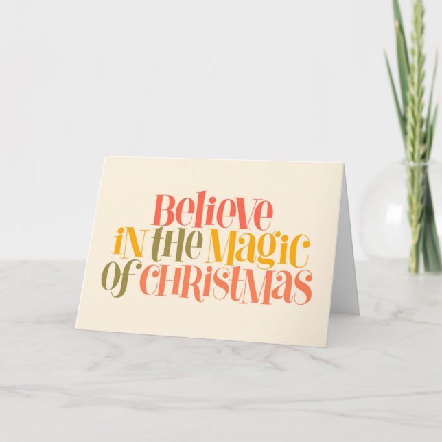 Believe in the Magic of Christmas - Retro Style Card (Front)