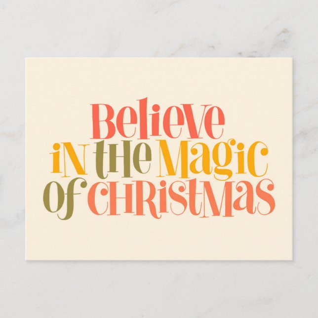 Believe in the Magic of Christmas - Retro Style Postcard (Front)