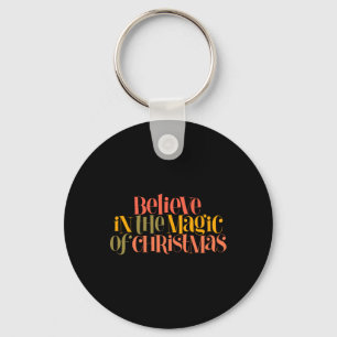 Believe In The Magic Of Christmas Retro Style T Sh Key Ring