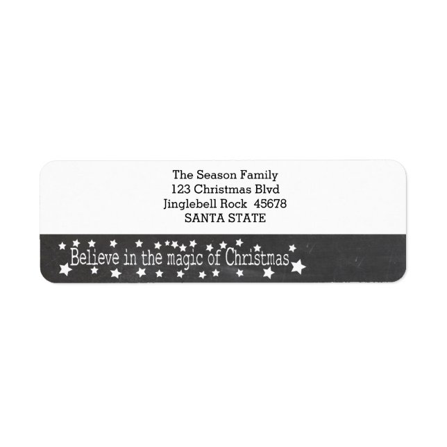 Believe in the magic of Christmas Return Address Label (Front)