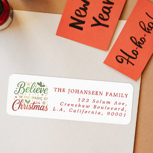 Believe in the Magic of Christmas Return Address Label