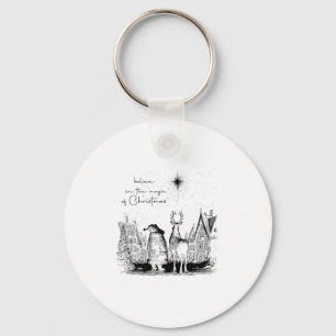 Believe In The Magic Of Christmas Santa Reindeer X Key Ring