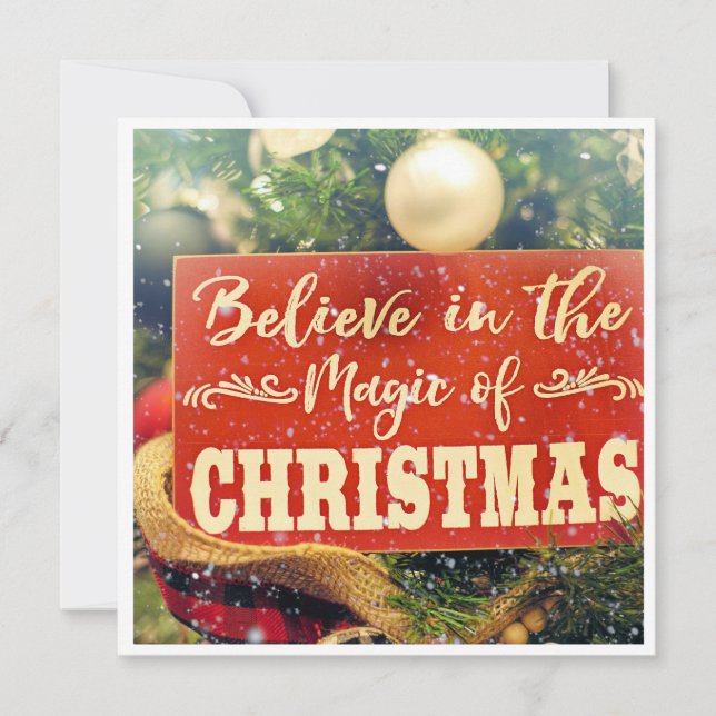 Believe in the Magic of Christmas Signage Holiday Card (Front)