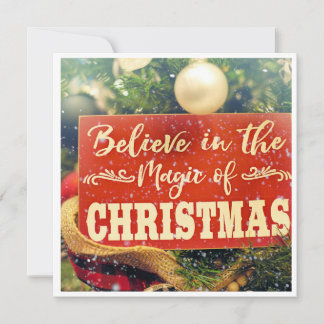 Believe in the Magic of Christmas Signage Holiday Card