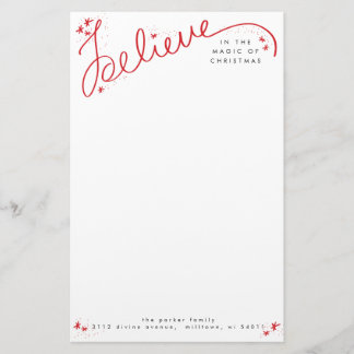 Believe in the Magic of Christmas Stationery