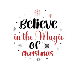 Believe in the Magic of Christmas Tree Decoration Card