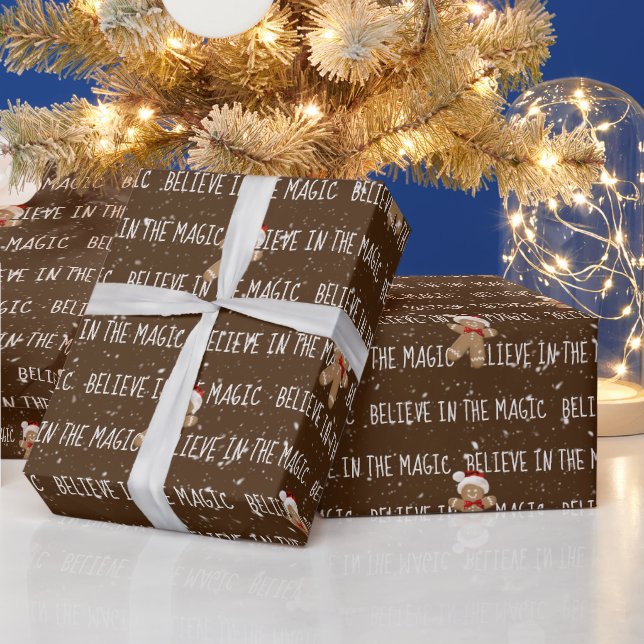 BELIEVE IN THE MAGIC Text   Wrapping Paper (Holidays)