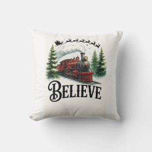 Believe in the Magic Train Cushion