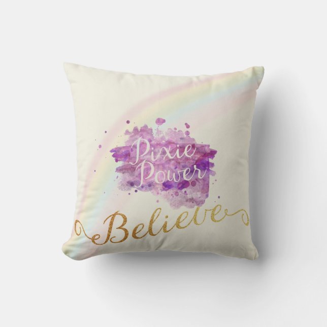 Believe In The Power of Pixies Pillow (Front)