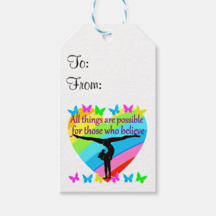 BELIEVE IN THE POWER OF YOUR GYMNASTICS DREAMS GIFT TAGS