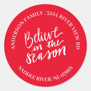 Believe in The Season Christmas Address Label