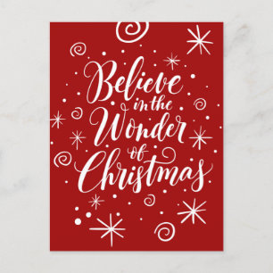 Believe in the Wonder of Christmas Christian Magic Holiday Postcard