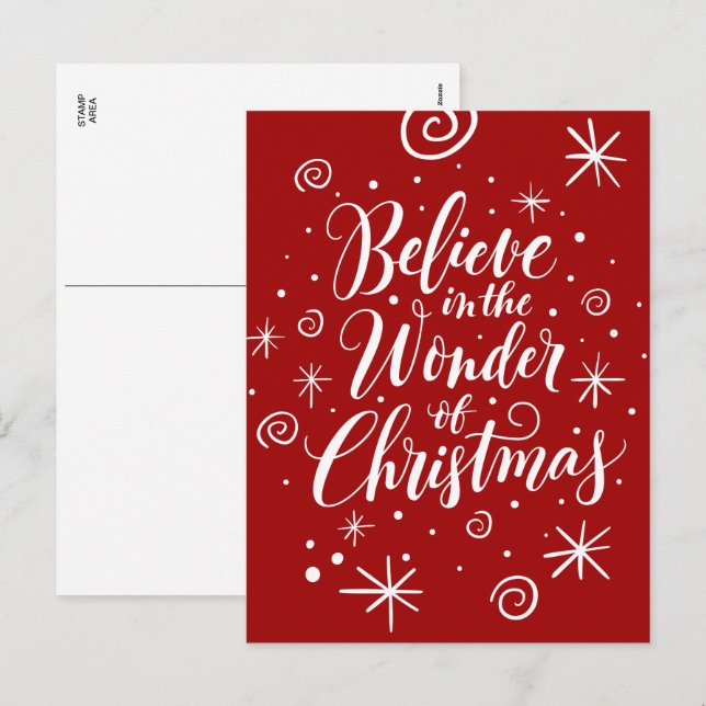 Believe in the Wonder of Christmas Christian Magic Holiday Postcard (Front/Back)