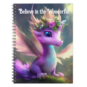 Believe in the Wonderful - Purple Fairy Dragon Notebook