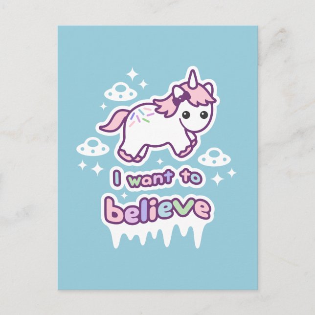 Believe in Unicorns and Aliens Postcard (Front)