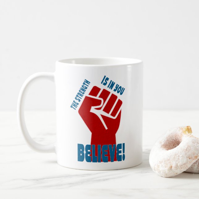 Believe in Workers Power Union Design Coffee Mug (With Donut)