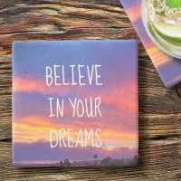 Believe In Your Dreams Orange Purple Sunset Photo