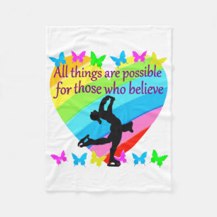 BELIEVE IN YOUR FIGURE SKATING DREAMS FLEECE BLANKET