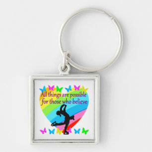 BELIEVE IN YOUR FIGURE SKATING DREAMS KEY RING