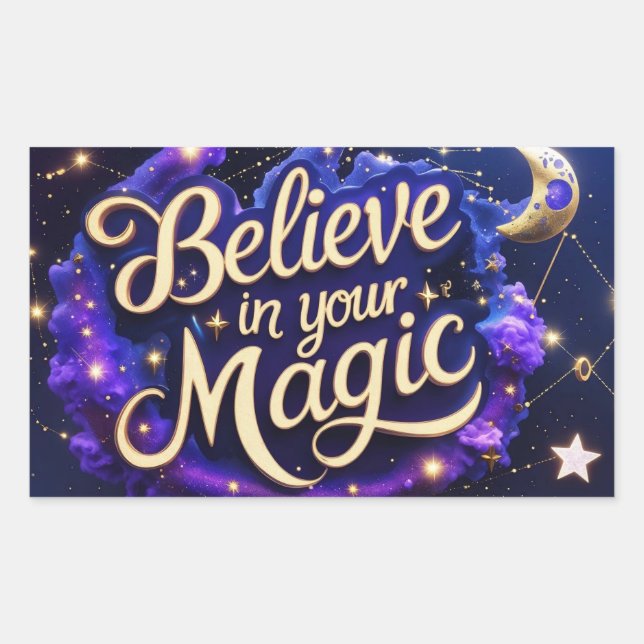 Believe in Your Light Rectangular Sticker (Front)