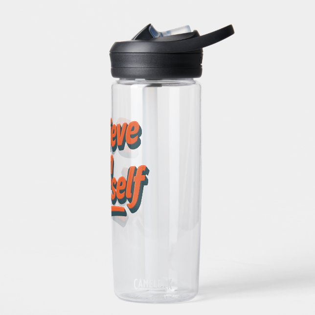 Believe in Yourself - 3D Bold Typography Water Bottle (Left)