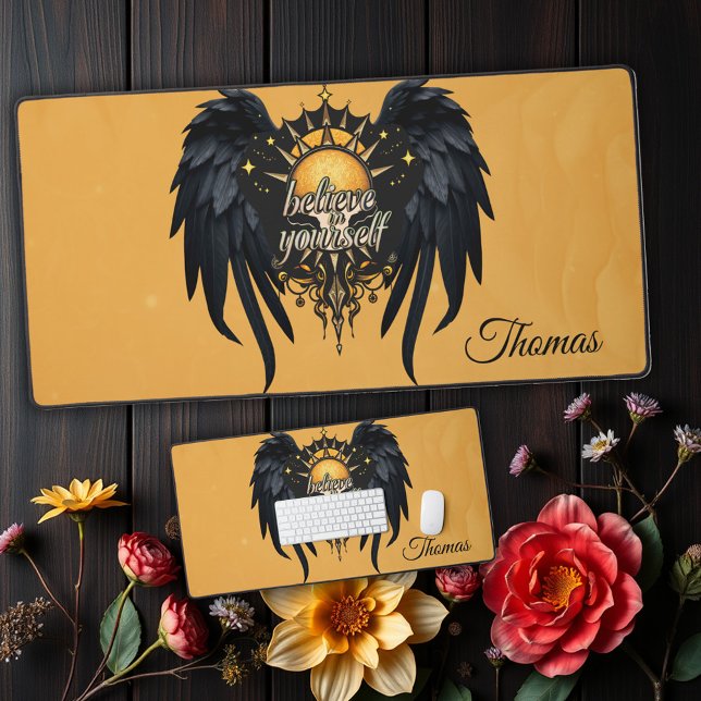 Believe in Yourself, a lettering  Desk Mat (Creator Uploaded)