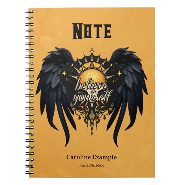 Believe in Yourself, a lettering Notebook (Front)