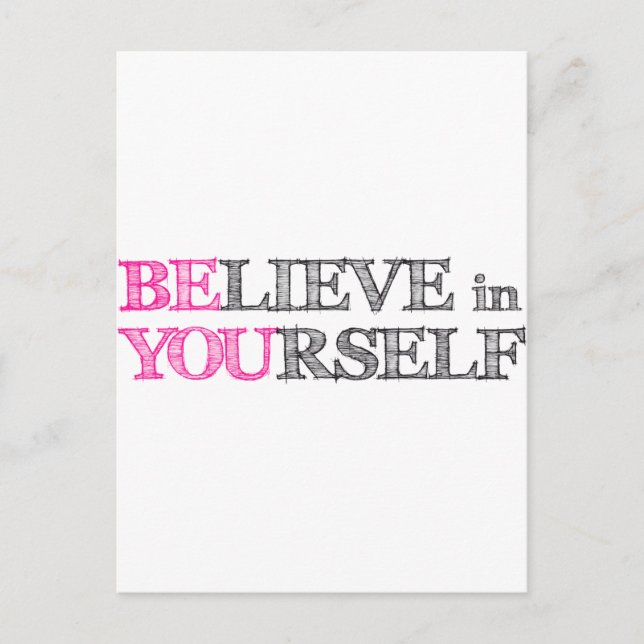 BElieve in YOUrself - BE YOU Postcard (Front)