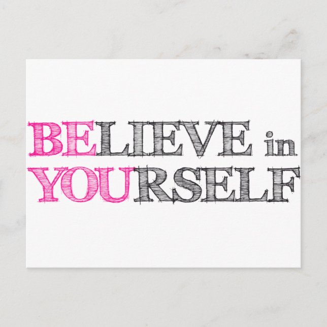 BElieve in YOUrself - BE YOU Postcard (Front)