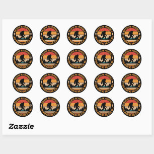 Believe In Yourself Bigfoot Black Classic Round Sticker