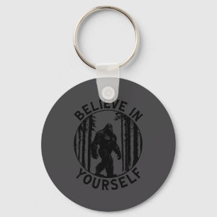 Believe In Yourself Bigfoot Forest Motivation Humo Key Ring
