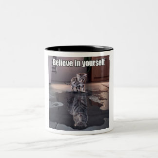 'Believe in yourself' Black 11 oz Two-Tone Mug