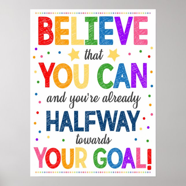 Believe In Yourself Classroom Poster (Front)