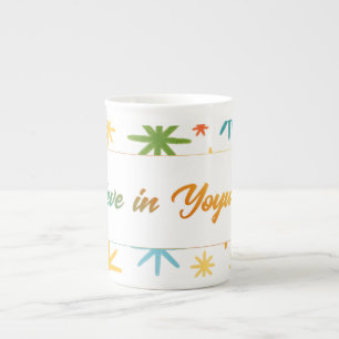 'Believe in Yourself' Colourful Motivational Bone China Mug