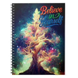 Believe in Yourself – Colourful Tree Inspirational Notebook
