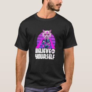 Believe In Yourself Cool Funny Sarcastic Cat Graph T-Shirt