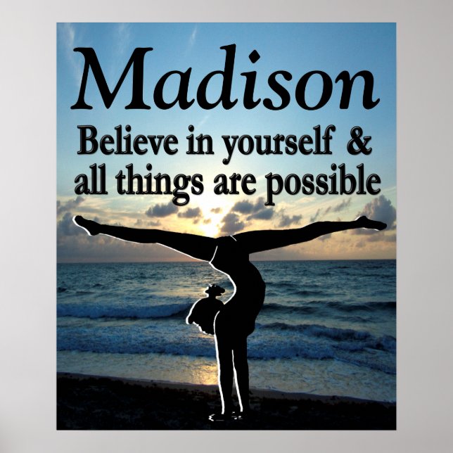 BELIEVE IN YOURSELF CUSTOM GYMNAST GIRL POSTER (Front)