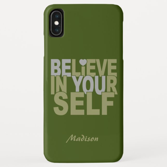 BELIEVE IN YOURSELF custom name & colour cases (Back)