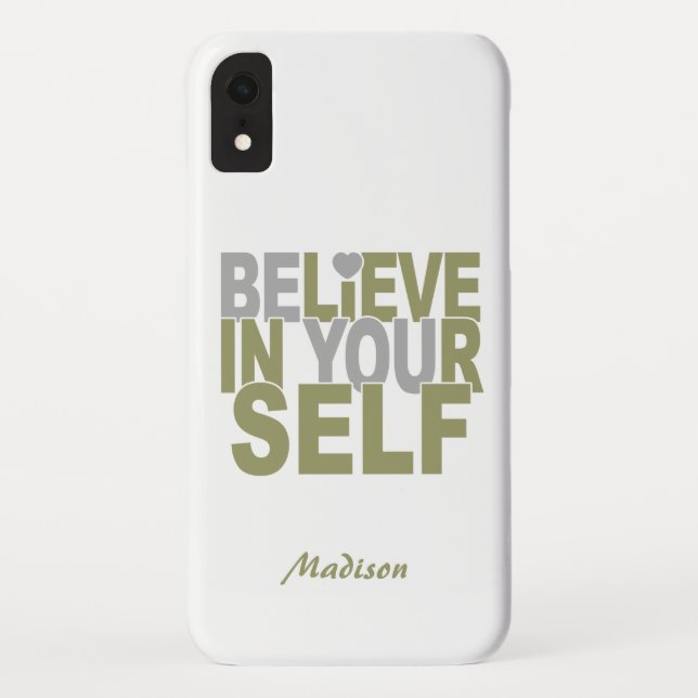 BELIEVE IN YOURSELF custom name & colour cases (Back)