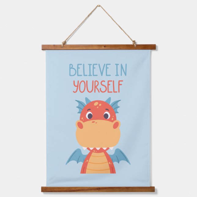 Believe In Yourself Dragon Hanging Tapestry (Front)