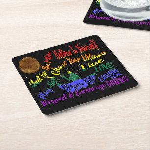 Believe in yourself Dream love drink coaster