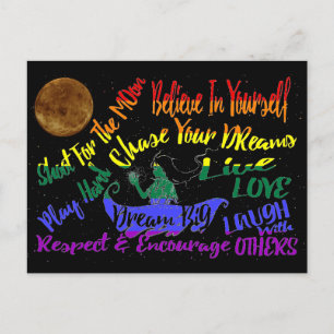 Believe in yourself Dream love Respect encourage Postcard