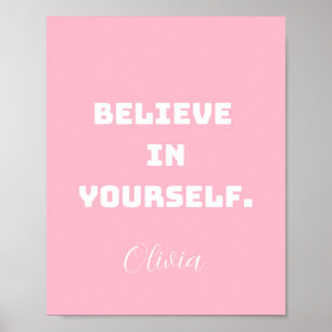 Believe in Yourself, Encouraging Wall Art for kids