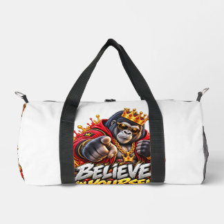Believe In Yourself Gorilla Crown Motivational Gym Duffle Bag