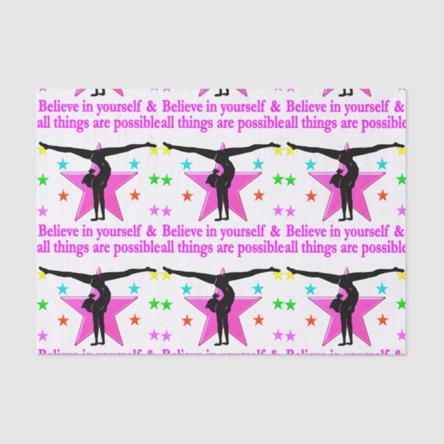 BELIEVE IN YOURSELF GYMNASTICS TISSUE PAPER (Front)